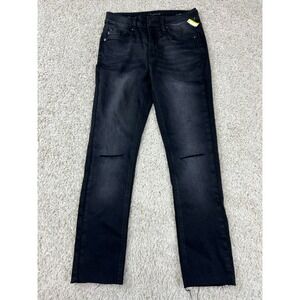 Vigoss Jeans Womens Size 24 Black High Rise Stevie Crop Straight Frayed New